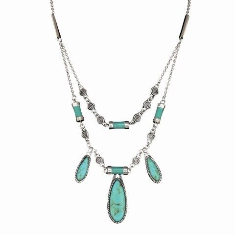 Justin Women's 2 Strand Stone Pendants Necklace - Jewelry Justin Women's 2 Strand Stone Pendants Necklace - Jewelry