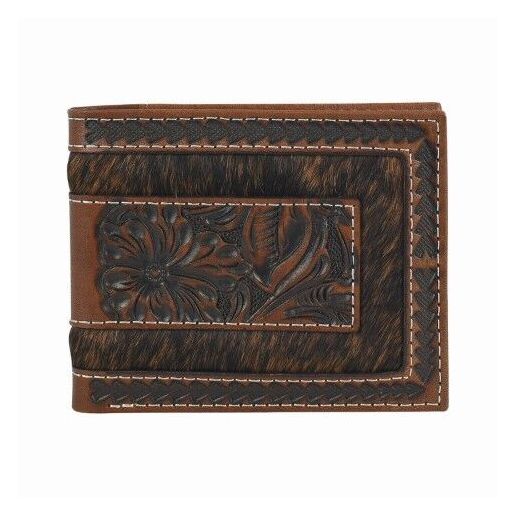 Justin Men's Genuine Leather Bifold Wallet With Tooling