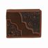 Tony Lama Men's Genuine Leather Large Bifold Wallet With Floral Tooling And Roughout