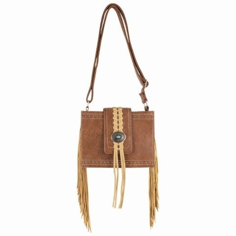 Justin Women's Small Crossbody Band With Concho And Fringe