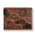 Justin Men's Genuine Leather Floral Tooled And Brindle Hair On Large Bifold Wallet