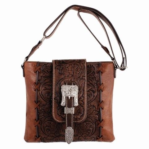 Justin Women's Crossbody Embossed With Buckle