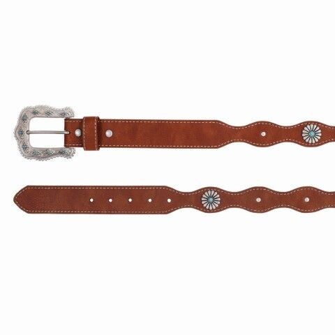 Catchfly Women's Belt With Flower Conchos