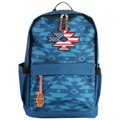 Red Dirt Hat Co. Blue Aztec Design Backpack With Patch