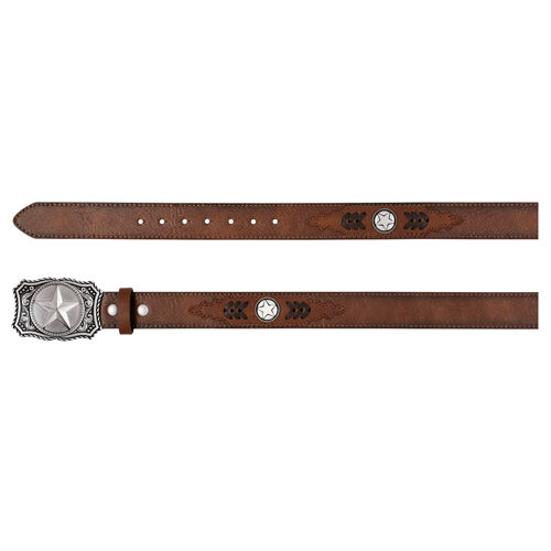 Arena Ace Boy's Brown Stars Conchos & Stitching Belt
