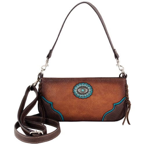 Justin Women's Tan Brown Yoke & Concho Mini Convertible Bag