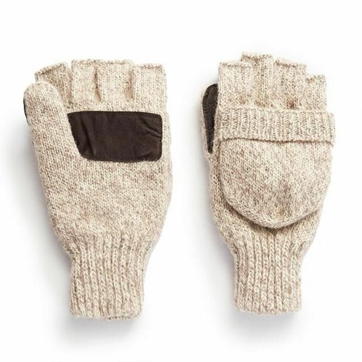 Hot Shot Men's Insulated Ragg Wool Pop-Top Mitten Fingerless Glove