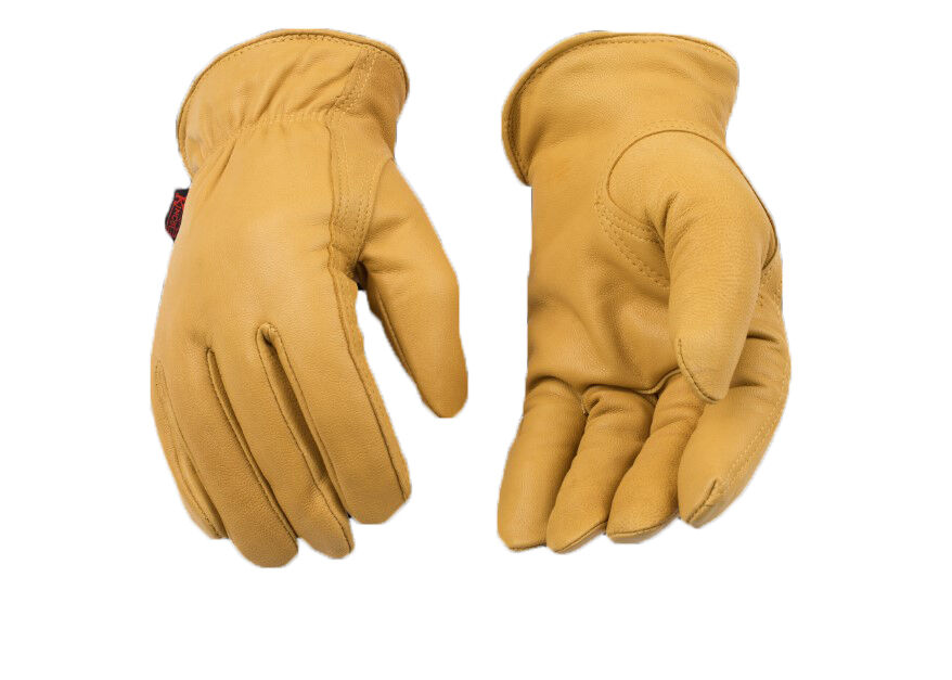 Kinco Men's Lined Grain Deerskin Driver Gloves in Gold
