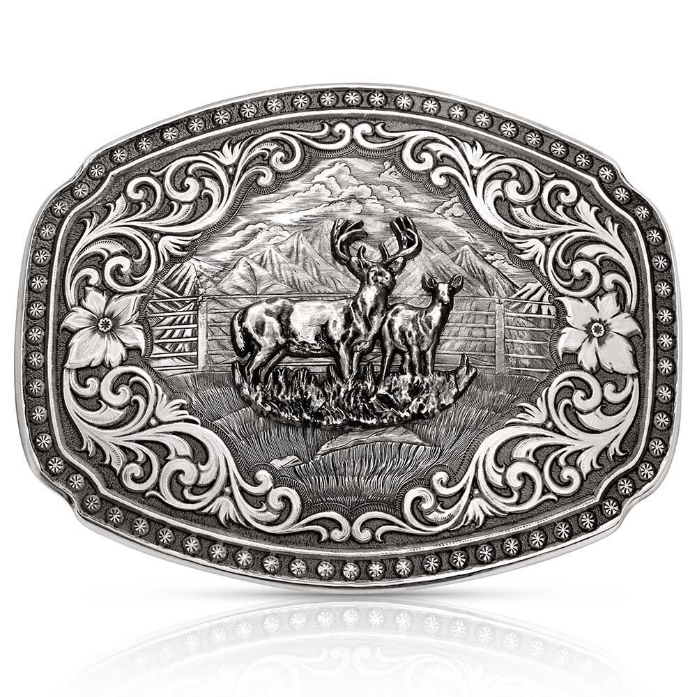 Montana Silversmiths Nature's Valor Buckle With Buck And Doe