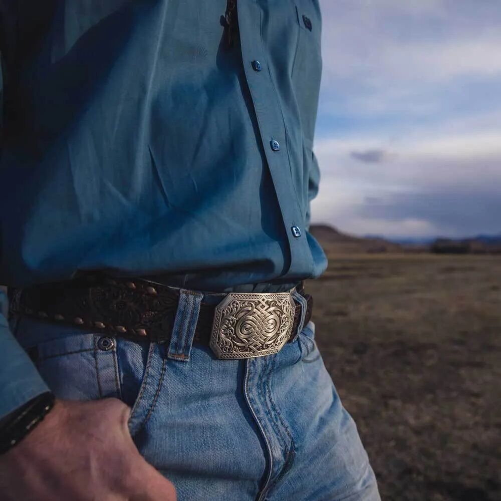 Montana Silversmiths Gunmetal Western Celtic Knot Buckle