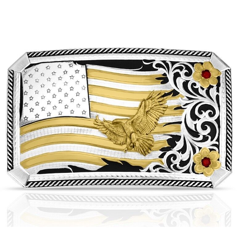 Montana Silversmiths Men's Noble Pride American Made Buckle With Eagle