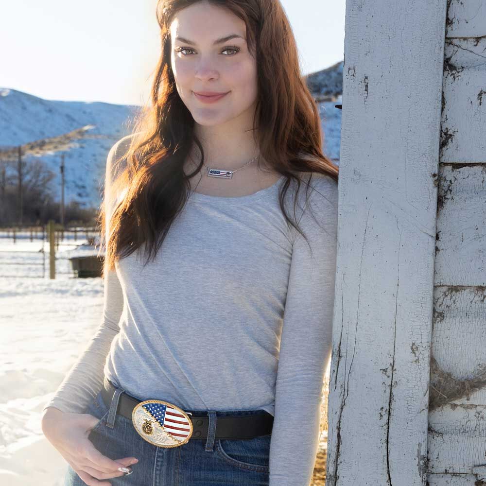 Montana Silversmiths Women's FFA Patriotic Traditions Buckle