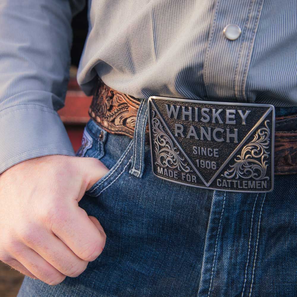 Montana Silversmiths Men's 1906 Cattlemen Whiskey Ranch Buckle