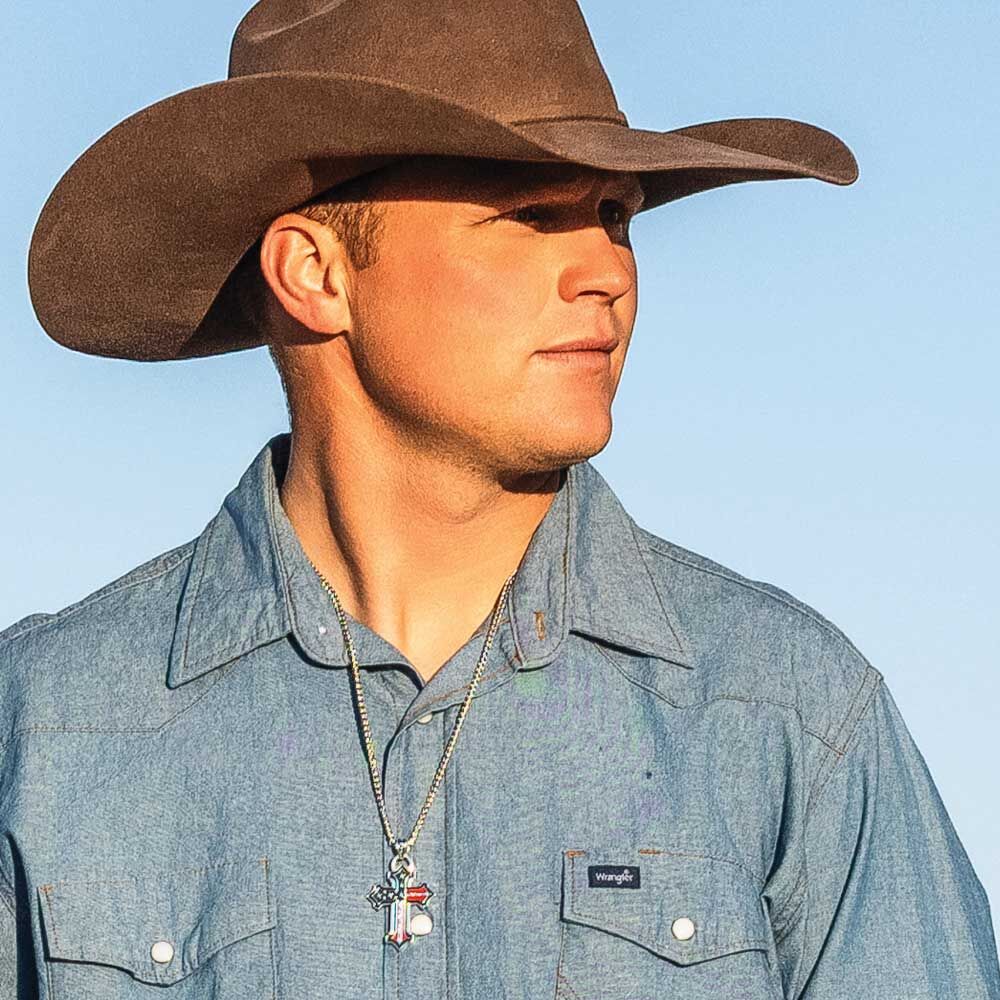 Montana Silversmiths Men's God & Country American Made Necklace