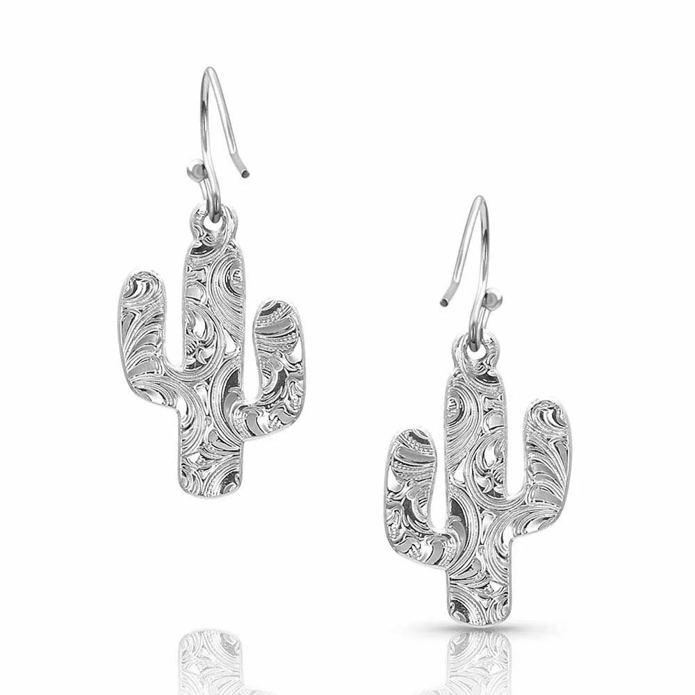 Montana Silversmiths Desert Full Moon Cactus Earrings