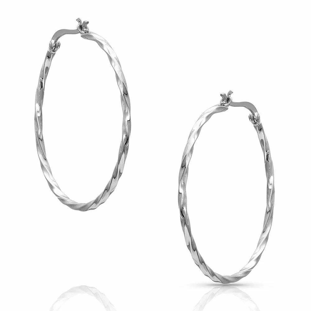 Montana Silversmiths Cut Rope Hoop Earrings