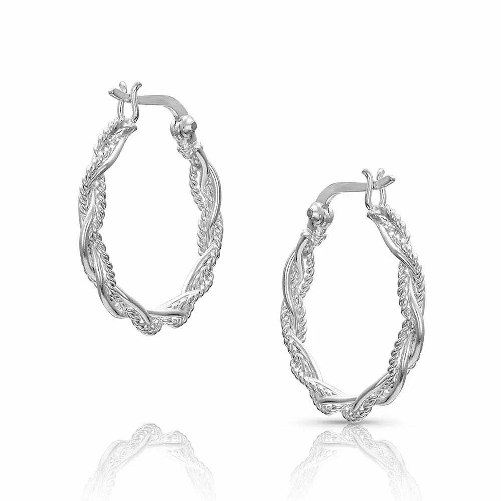 Montana Silversmiths Braided Rope Hoop Earrings