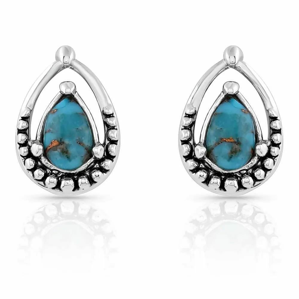 Montana Silversmiths Touch of Turquoise Teardrop Earrings
