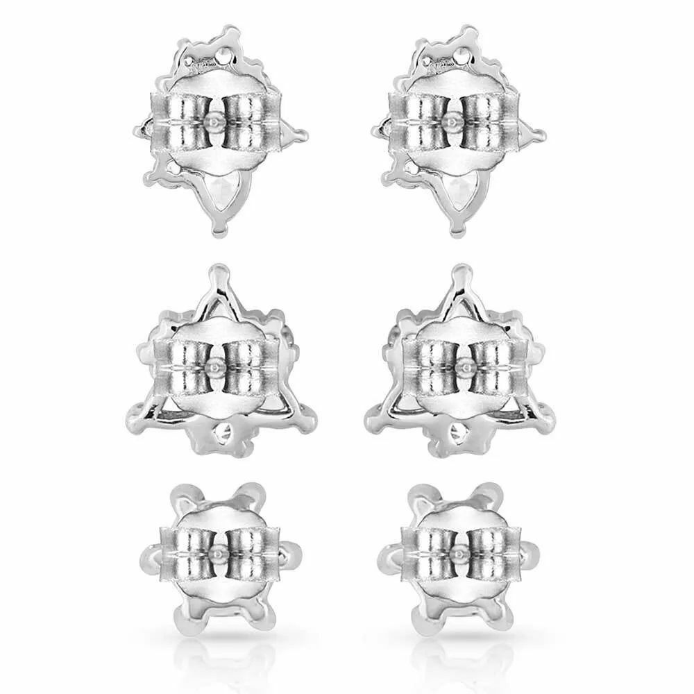 Montana Silversmiths Triple Play Crystal Post Earrings