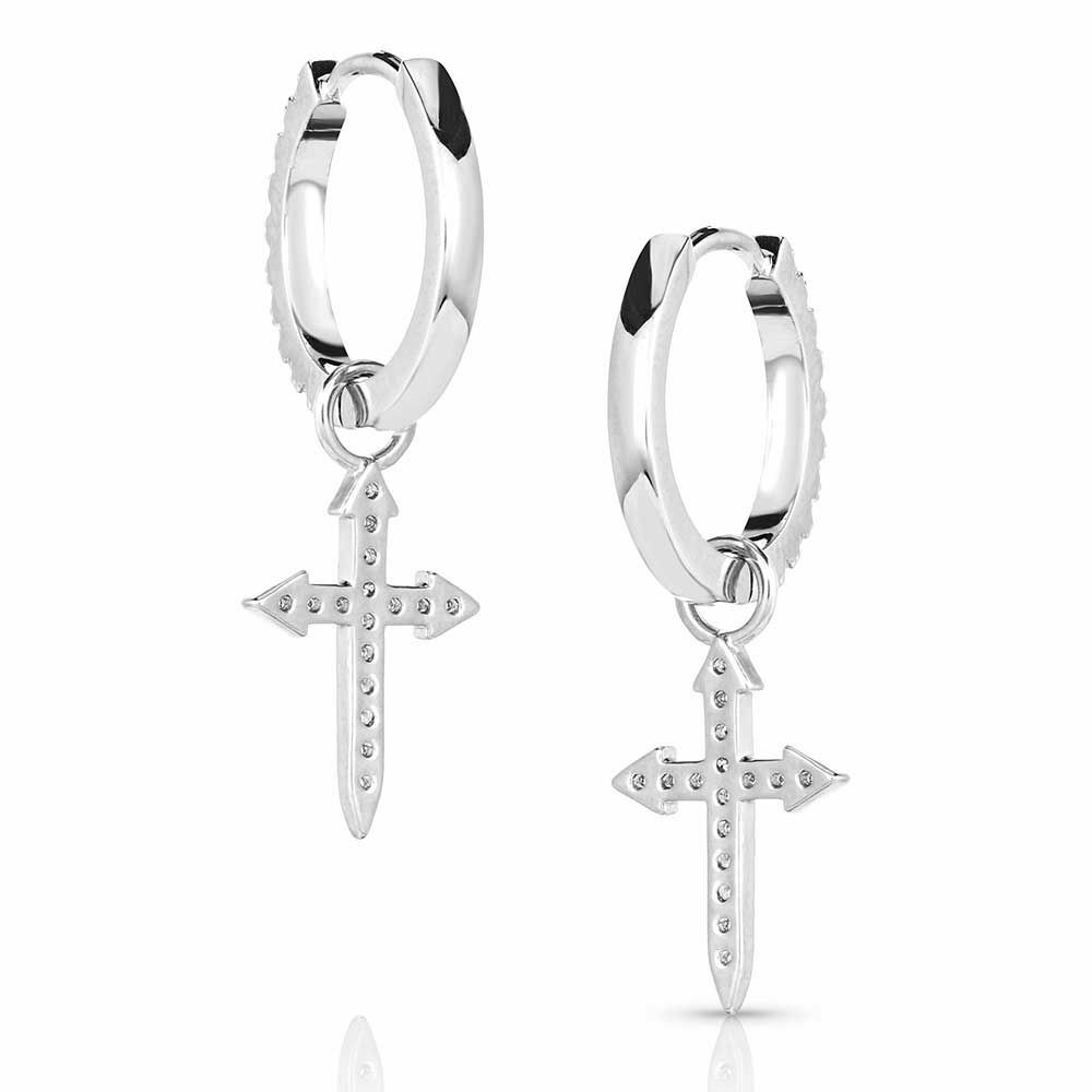Montana Silversmiths Crystal Devotion Cross Earrings