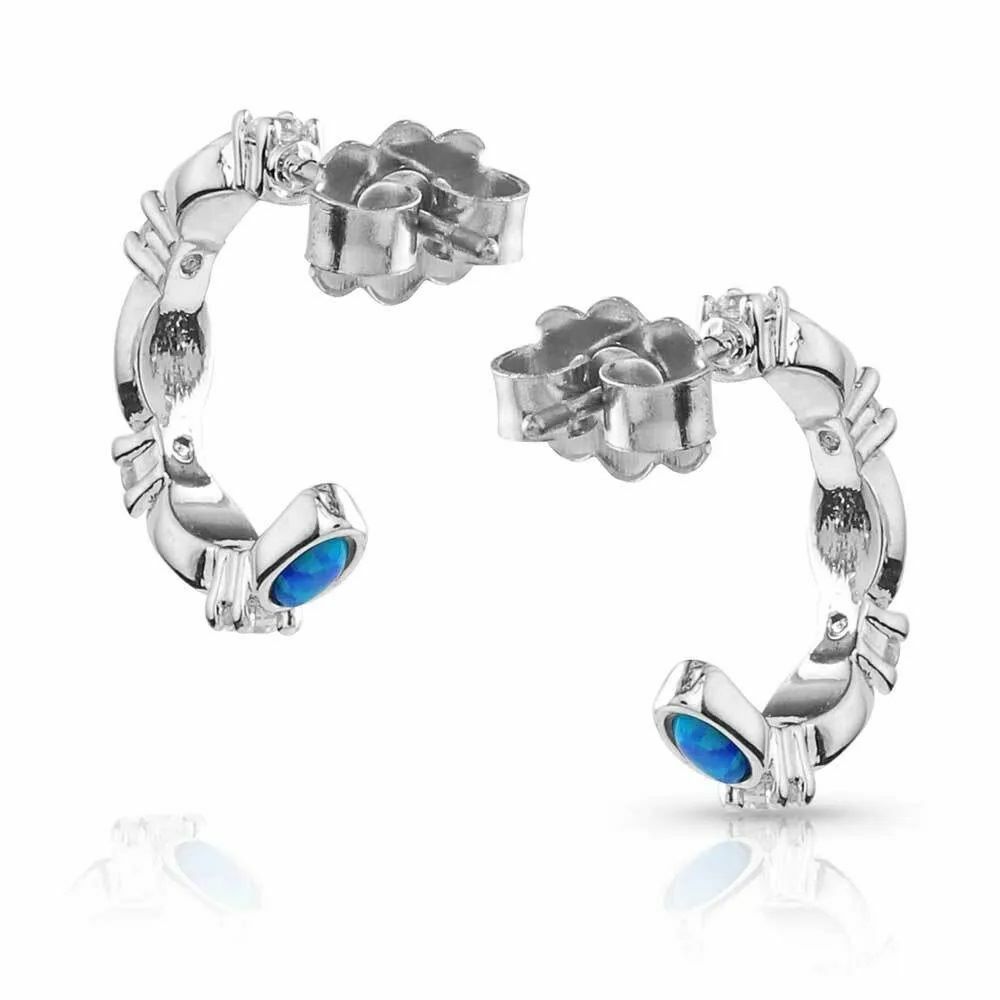 Montana Silversmiths Moonlit Night Crystal Opal Hoop Earrings