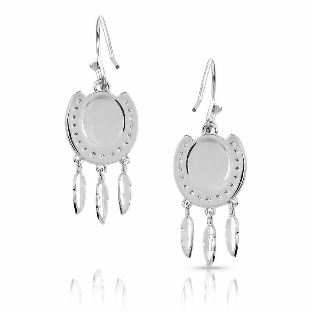 Montana Silversmiths Catching Luck Horseshoe Earrings
