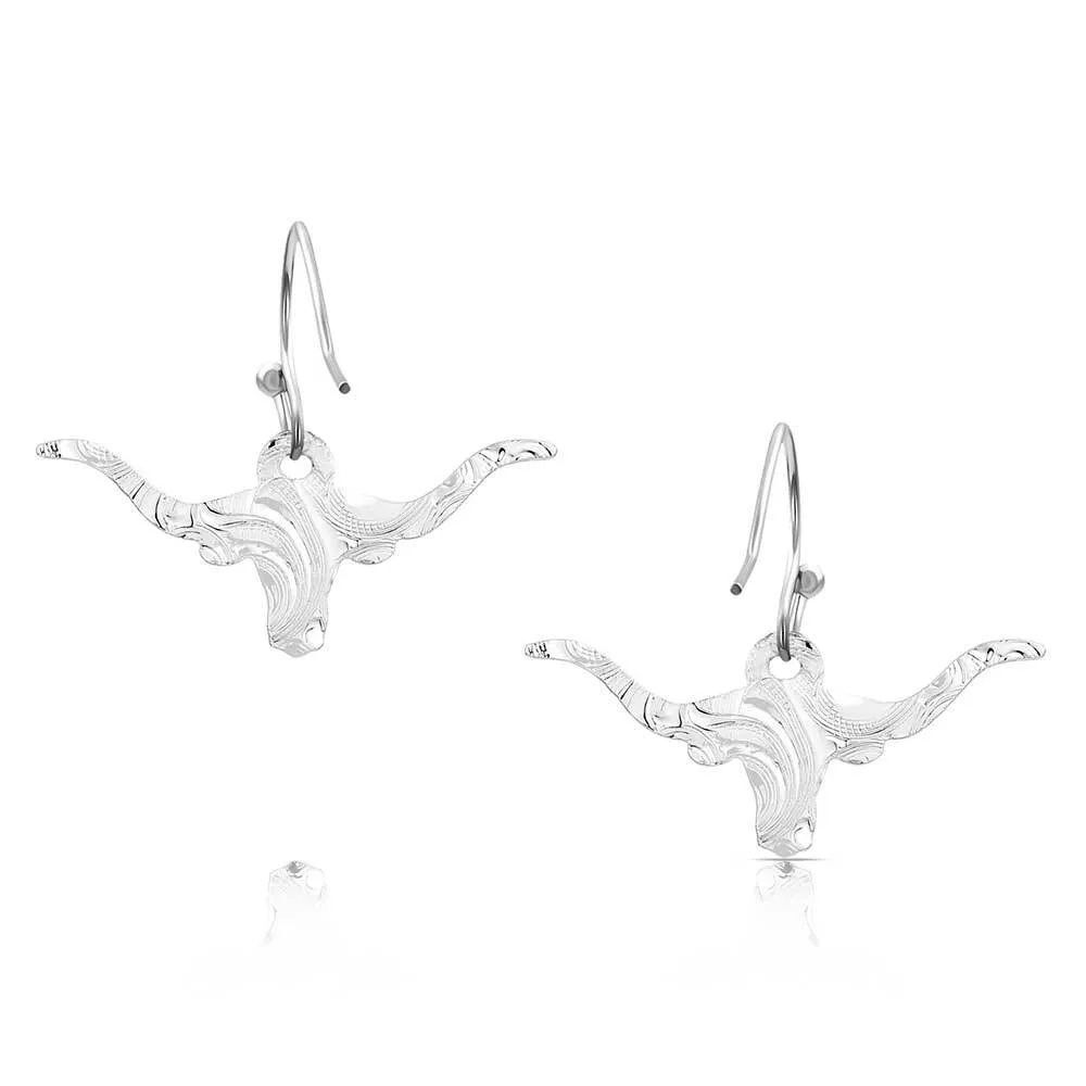 Montana Silversmiths Women's Out West Longhorn Earrings