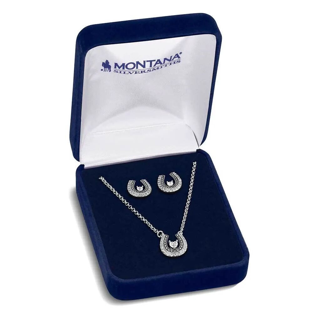 Montana Silversmiths Women's Lovely and Lucky Horseshoe Jewelry Set