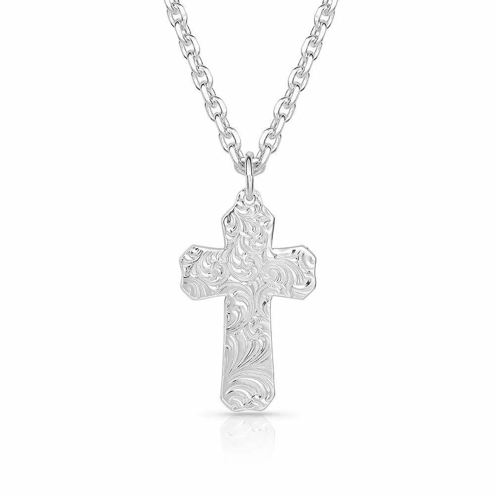 Montana Silversmiths Born In the USA Patriotic Cross Necklace