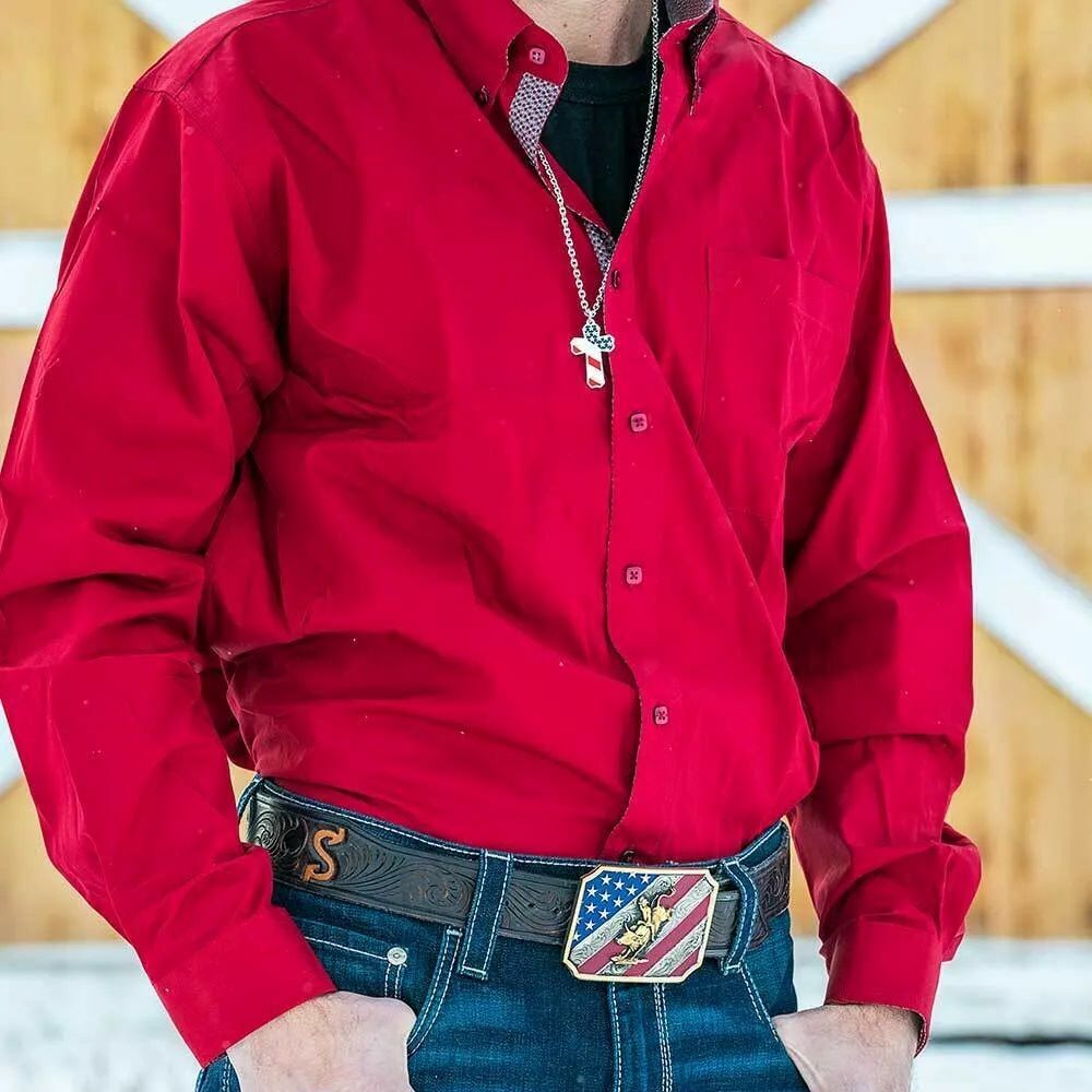 Montana Silversmiths Born In the USA Patriotic Cross Necklace