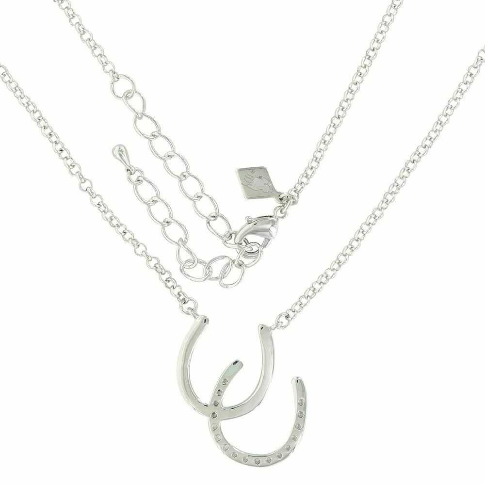 Montana Silversmiths River Lights Double Horseshoe Opal Necklace