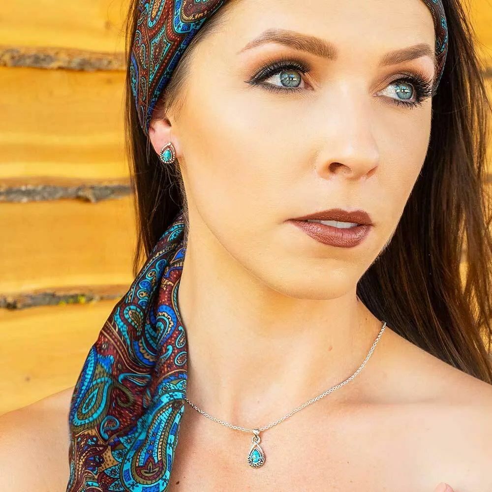 Montana Silversmiths Touch of Turquoise Teardrop Necklace