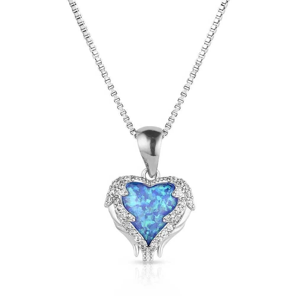 Montana Silversmiths Heart's Flame Opal Necklace