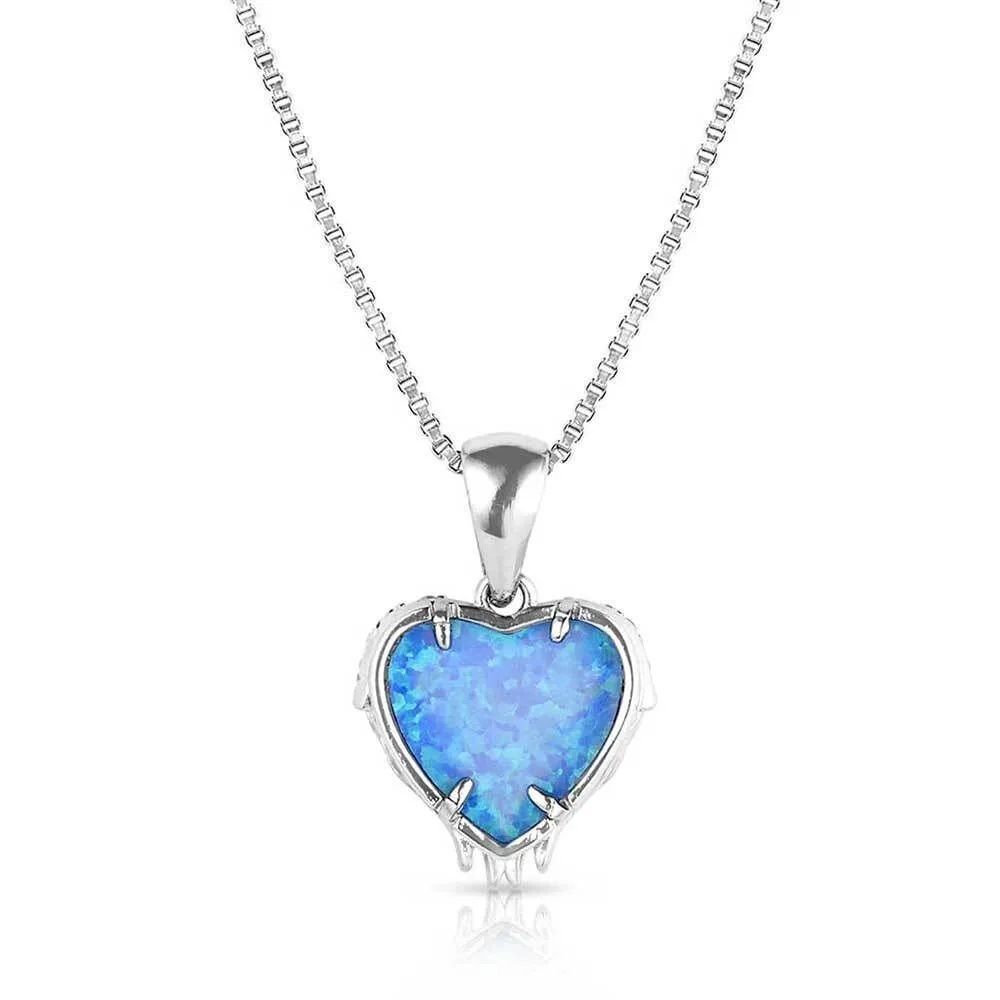 Montana Silversmiths Heart's Flame Opal Necklace