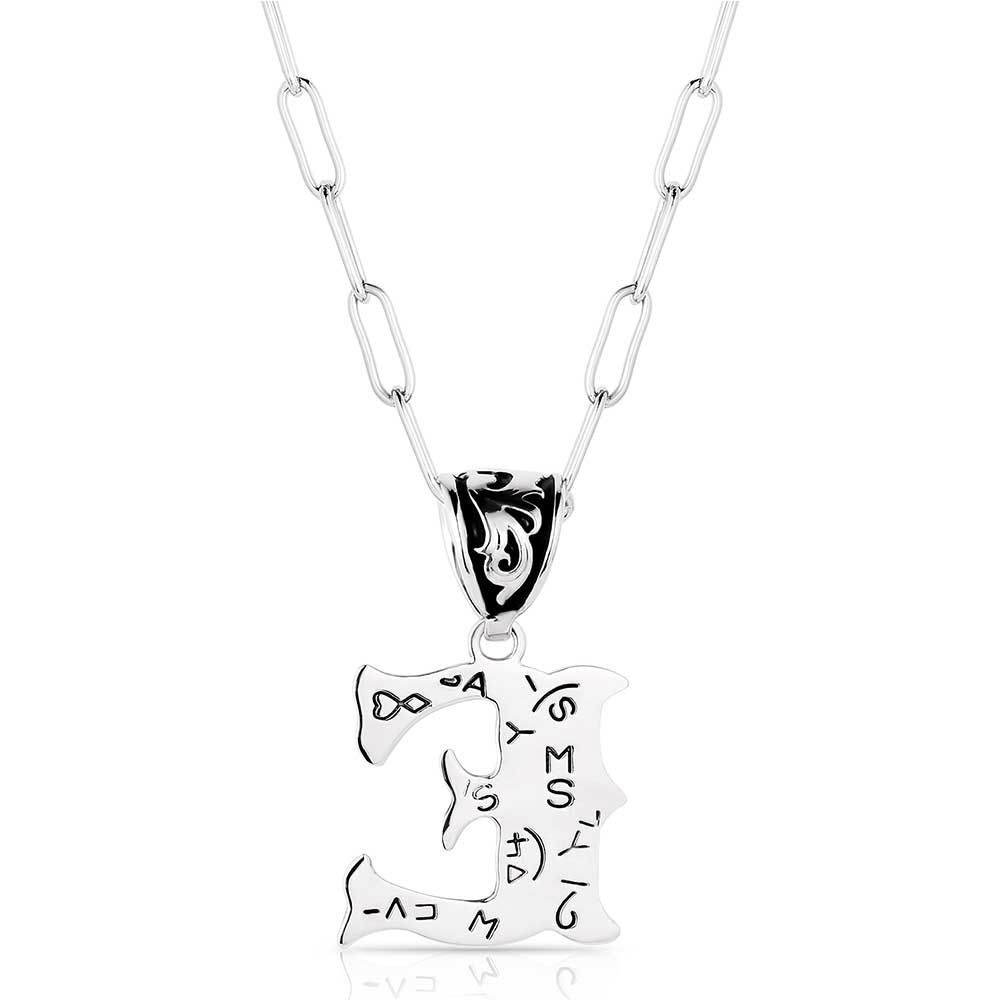 Montana Silversmiths Western Initial Necklace Letter "E"