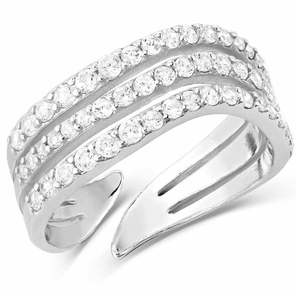 Montana Silversmiths Women's Calm Waters Crystal Western Lifestyle Wrap Ring