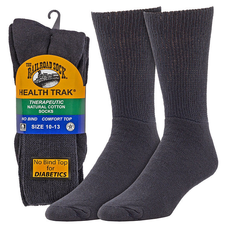 The Railroad Sock Men's Therapeutic Crew Sock 2-Pk in Black