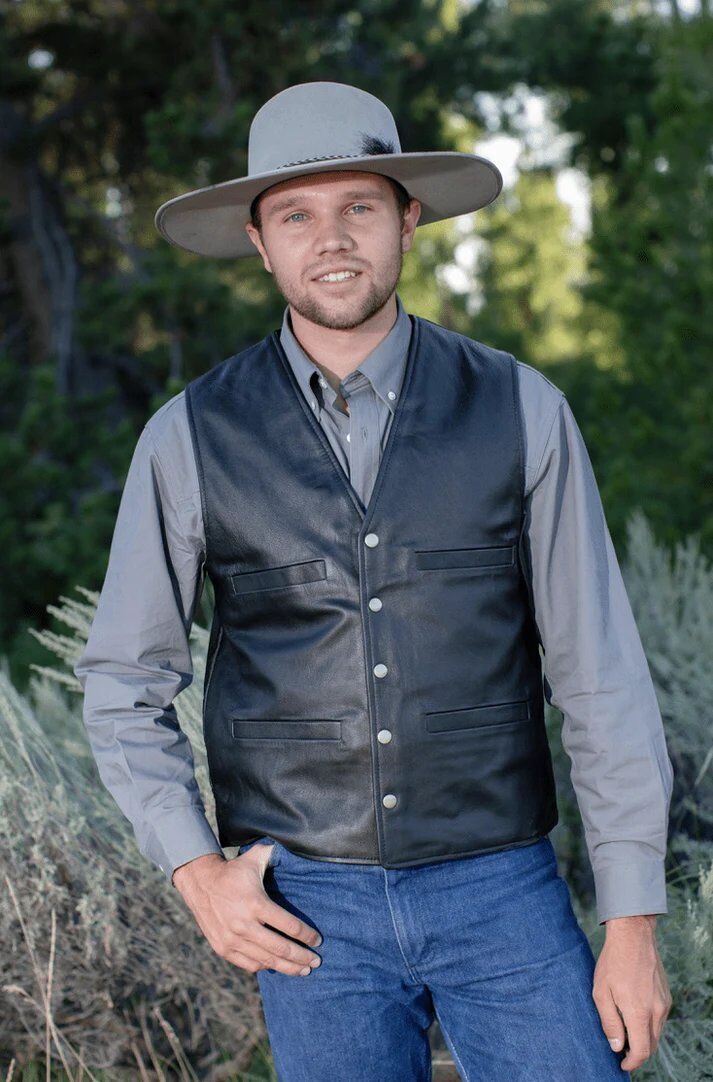Wyoming Traders Men's Bighorn Leather Vest