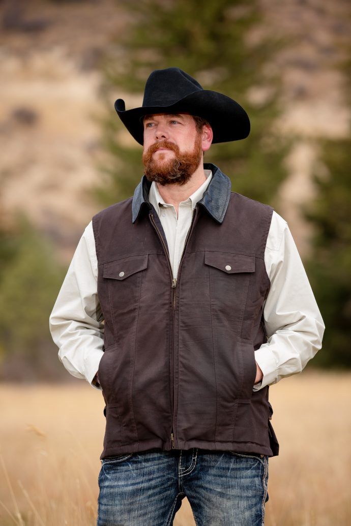 Wyoming Traders Men's Oilskin Conceal Carry Vest