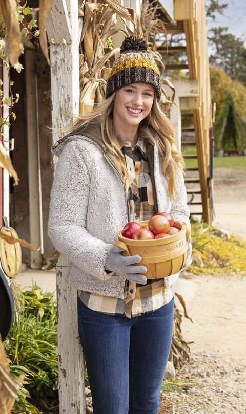 Broner Women's Woodsy Color Blocked Rib Knit Cuff in Brown/Gold