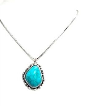 Wyo-Horse Simple Pebble Turquoise Necklace