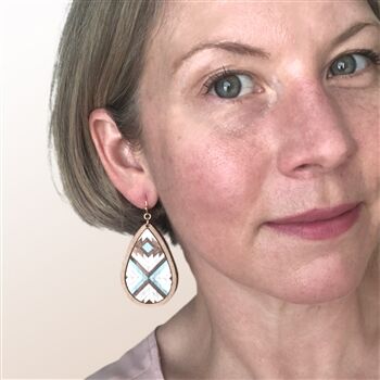 Wyo-Horse Chevron Parquette Wood Earrings
