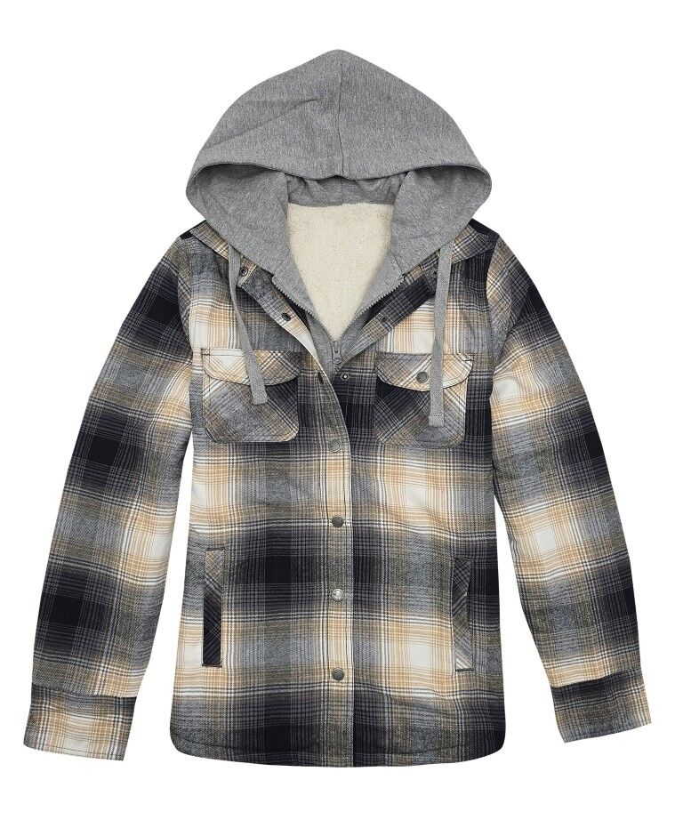 Victory Sportswear Women's Flannel Sherpa Lined Hoodie Jacket