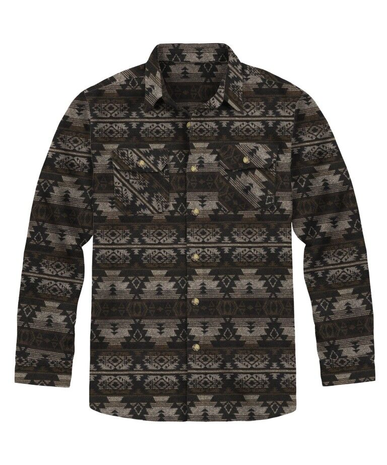 Victory Sportswear Men's Long Sleeve Heavy Woven Aztec Button Front Shirt
