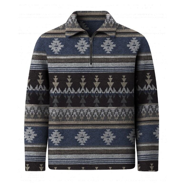 Victory Sportswear Men's Long Sleeve Aztec 1/4 Zip Woven Pullover
