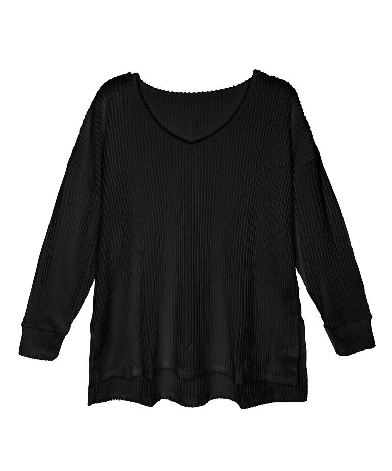 Victory Sportswear Women's Long Sleeve Ribbed V-Neck Shirt