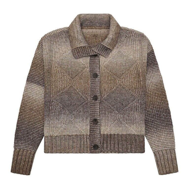 Victory Sportswear Women's Fashion Argyle Button-Front Waist-Length Cardigan Sweater