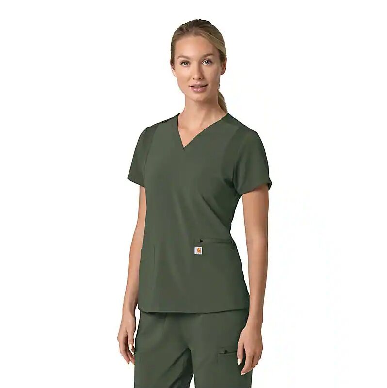 Carhartt Women's Force Cross-Flex Flex Panel V-Neck Scrub Top