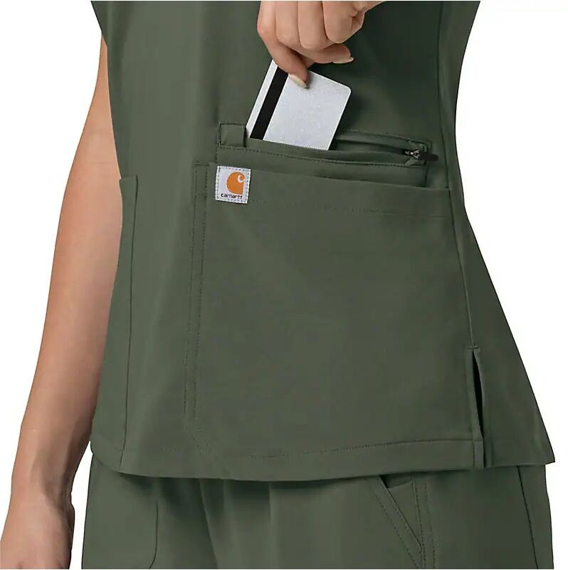 Carhartt Women's Force Cross-Flex Flex Panel V-Neck Scrub Top