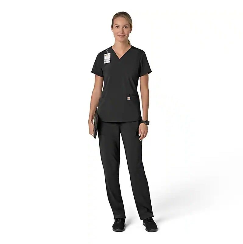 Carhartt Women's Force Cross-Flex Flex Panel V-Neck Scrub Top